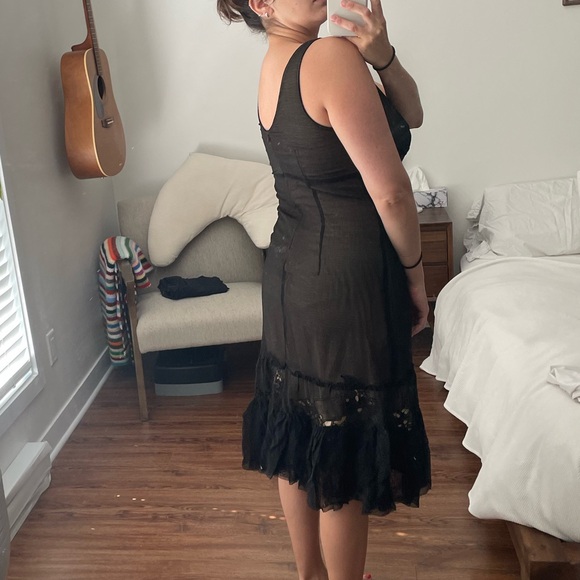 Vintage black mesh dress - Picture 2 of 7